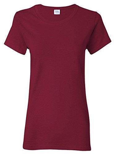 Gildan Women's Heavy Crewneck Cap Sleeve T-Shirt, Small, Maroon