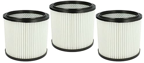 vhbw 3x Faltenfilter kompatibel mit Aqua Vac 3000 Plus, 5000 Plus, 6160 F, 1000, 2000 Plera Staubsauger - Filter, Patronenfilter, weiß