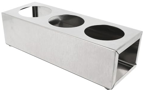 García de pou Support Pour 3 Pôts À Sauces 720 Ml 28X10X8 Cm Argente Inox - 1 unités