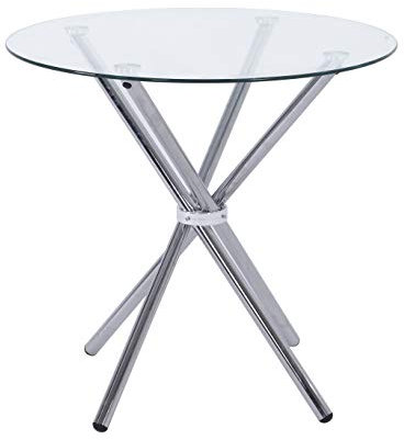 Noorsk Design Mesa Redonda Comedor Mikado - Cristal Templado 80 cm.