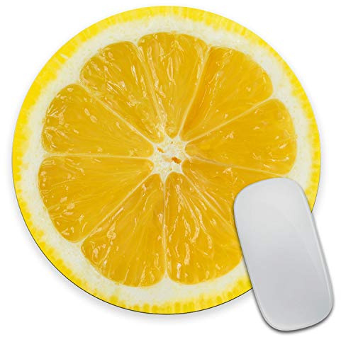 Wasach Lemon Slice Mousepad, Tropical Mouse Pad, Fruit Mousepad, Vegan Mouse Pad, Funny Present, Food Mousepad