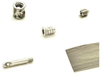 KIT 50 PEZZI - Ferramenta GIUNZIONE Mobili - Barilotto 10MM + Grano M6 + Tirante + Coprivite (Coprivite Bianco)
