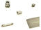 KIT 50 PEZZI - Ferramenta GIUNZIONE Mobili - Barilotto 10MM + Grano M6 + Tirante + Coprivite (Coprivite Bianco)