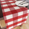 Encasa XO Baumwoll-Tischläufer 4 Seater | Größe 32x150 cm | Buffalo Red Checks - Maschinenwaschbar & Langlebig