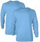 Gildan Unisex's Ultra Cotton Long Sleeve T-Shirt, Style G2400, Multipack, Carolina Blue (2-Pack), L (Pack of 2)