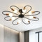 Qcyuui 8-Licht Semi Flush Deckenleuchte - Moderne Sputnik Kronleuchter im Industriellen Vintage-Stil aus Metall - Leuchtet Küche, Esszimmer, Wohn und Schlafzimmer (Schwarz & Gold)