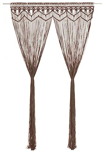 vidaXL Makramee Vorhang Handgefertigt Wandbehang Tapestry Fenstervorhang Dekovorhang Türvorhang Hochzeit Hintergrund Taupe 140x240cm Baumwolle