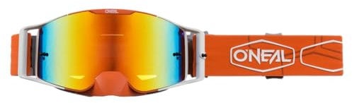 O'NEAL | Fahrrad- & Motocross-Brille | MX MTB DH FR Downhill Freeride | Verstellbares Band, optimaler Komfort & Belüftung | B-30 Goggle Hexx V.22 | Unisex | Orange Weiß - Rot Verspiegelt | OS