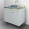 Yellowshop | Mobile cucina sottolavello a 2 ante cm 80 colore Bianco completo di lavello inox serie Basic (Versione Sx)