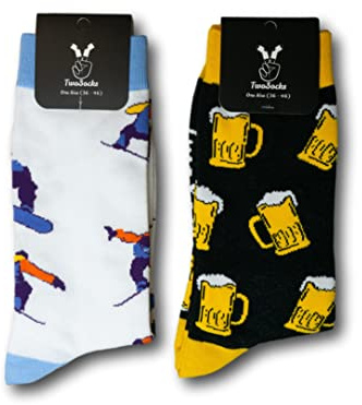 TwoSocks Chaussettes - Football Soccer Basketball Tennis Homme Femme - Taille 36-46 - Bas Chaussettes Chaussette Drôle Amusant, Einheitsgröße