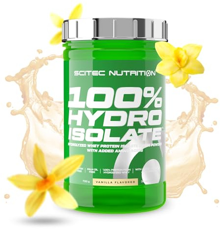 Scitec Nutrition 100% Hydro Isolate - Hydrolysiertes Molkenprotein | Schnell aufnehmbares Eiweiß zum Muskelaufbau - Mit L-Glutamin & L-Arginin - zuckerfrei, glutenfrei - 700 g, Vanille
