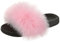 Hitopteu Ciabatte Pelose Donna Pantofole Pelliccia Estive Punta Aperta Ciabatte Casa Scarpe Sandalo Fluffy Peluche Slides Rosa Etiketten Größe 42-43 280