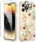 GVIEWIN Compatible with iPhone 14 Pro Max Case 6.7 2022,with Tempered Glass Screen Protector+Camera Lens Protector,Flower Clear TPU Slim Bumper Shockproof Protective Soft Cover, Cattleya/White