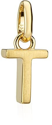 NKlaus Kettenanhänger Buchstabe T klein 333 Gelb Gold 9,1mm Matt Alphabet für Halskette 9537