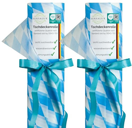 Sensalux Tischdeckenrollen-Set, 2 Stück, stoffähnliches Vlies, Event, Geburtstagsfeier, 1,18m x 10m Bayern - Bavaria