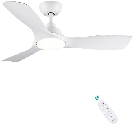 CJOY Deckenventilator mit Beleuchtung, 107 cm Deckenventilator mit Beleuchtung und Fernbedienung Leise, DC Umkehrbar, Speicher 3CCT, Dimmbar, 6 Geschwindigkeiten, Zeitschaltuhr Für Schlafzimmer