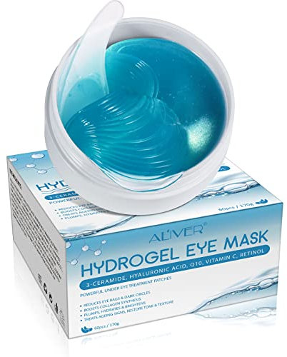 Kollagen-Augenpads Eye Pads,60 pcs Kollagen-Augenmaske mit Hyaluronsäure,Augen-Gel-Pads, Anti-Falten-Augenpfleg, feuchtigkeitsspendend, Tränensäcke entfernen