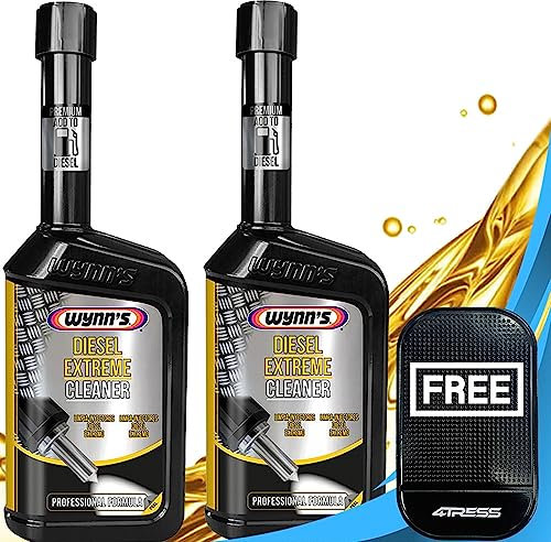 Wynn's Pack of 2 Professional Formula Extreme Diesel Injector Cleaner Wynns Fuel System Additive (500ml) Non Slip Car Dash Mat (4T-2x-12293)