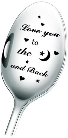 Love You to the Moon and Back - Engraved Coffee Spoon, Unique Wedding Gift, Sign of Love on Special Occasions, Valentine's Day