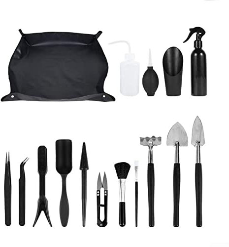 16-teiliges Garten-Umpflanzwerkzeug-Set, Sukkulenten-Werkzeuge, Pflanzen-Sukkulenten-Umpflanzung, Bonsai-Gartenwerkzeug für Gartenpflanzenpflege