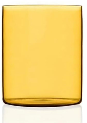 Ichendorf Milano Verre à Eau Jaune | Collection Cylindre Extra Light Couleur | 43 cl | Verre borosilicate | Fait à la main