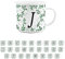Foliage Letter J Mug -White Initial Personalised Alphabet Novelty Durable Hot Drinks Outdoor Cup for Travel Picnics Home Hiking