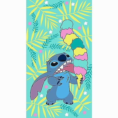 Disney Lilo & Stitch Strandtuch – Stitch Ice Cream Chill Übergroßes Handtuch, Maße: 101,6 x 182,9 cm