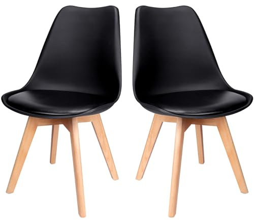 FRUOGO Esszimmerstühle 2er Set mit Massivholzbeine aus Buche,Skandinavisch Design küchenstühle Polsterstuhl Stühle mit bequemem Sitzkissen für Esszimmer Küche Wohnzimmer Schlafzimmer