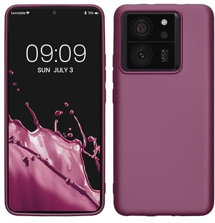 kwmobile Case Compatible with Xiaomi 13T / 13T Pro Case - Soft Slim Metallic TPU Silicone Cover - Metallic Lavender