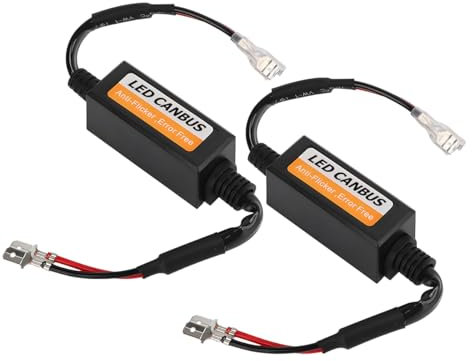 CGEAMDY 2 Stück Fehlerfreier Decoder, Auto Glühbirnen Widerstand Dekoder, Decoder Warnung Canceller, Scheinwerferbirne Canceller Fehlerfreier Widerstand(H1/H3)