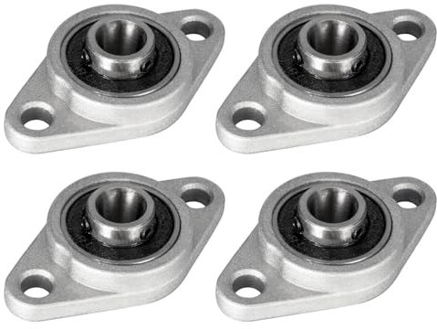 KCNOFNC 4 Stück Stehlager 8mm Innendurchmesser, Flanschgehäuse kugelgelagertes,Lagerbock mit Kugellager, Gehäuselager, Lager Gehäuse