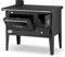 Horno de cocina negro de 8 kW de leña para horno de cocina (salida de escape: izquierda)