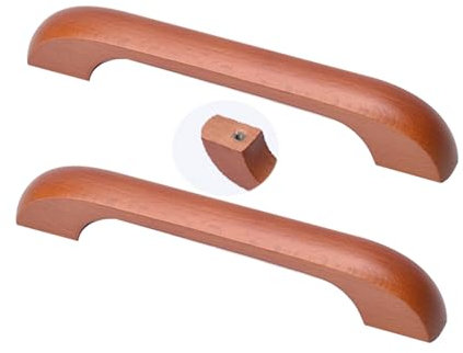 2 Stück Möbelgriffe holz Bunte Züge für das Kinderzimmer SchubladenKnöpfe Massivholz Schrankgriffe Profilgriff für Kleiderschrank,Schrankbeschläge Dekoration Türklinken (Braun,Lochabstand 128mm)