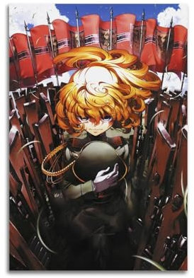 ECGDFWAZ Youjo Senki Tanya Von Degurechaff Japanisches Anime-TV-Poster, Leinwand-Poster, Wandkunst-Dekor, Wohnzimmer, Schlafzimmer, Dekoration, Poster, 60 x 90 cm, ungerahmter Stil