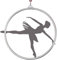 Quixnova 90cm Aerial Hoop Set Edelstahl Single Point Aerial Hoop Ausrüstung, Zirkus Hoop für Tanzstudio, Aerial Fitness,2.5cm