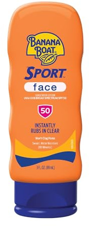 Banana Boat Sport Sunscreen for Face, SPF 50, 3Fl Oz, Banana Boat Sunscreen SPF 50, Travel Size, Sunblock, Mini Sunscreen for Dry Skin Face, 3Fl Oz