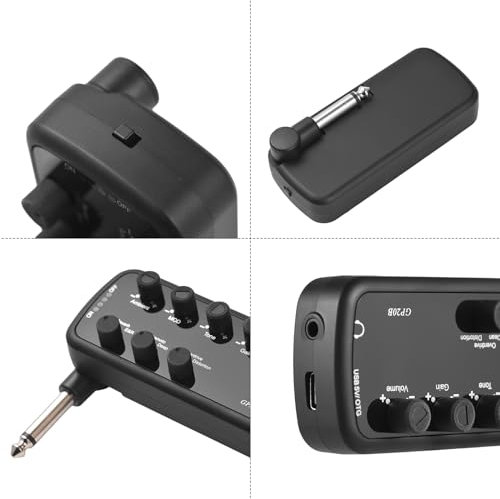 E-Bass Mini AMP Portable 3 Eingebaute Lautsprechersimulationen mit AUX-Audioeingang Zum Aufladen von OTG (Bass)