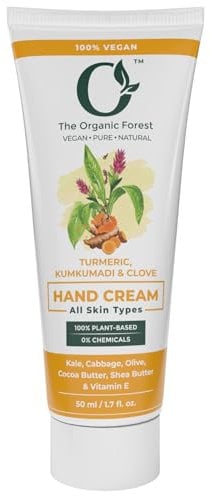 Turmeric & Clove Oil Cream per mani per macchie scure e brightening | Burro di karitè, olio di cocco e vitamina C per mani asciutte | Crema per le mani | Taglia da viaggio, crema idratante | Ayurveda