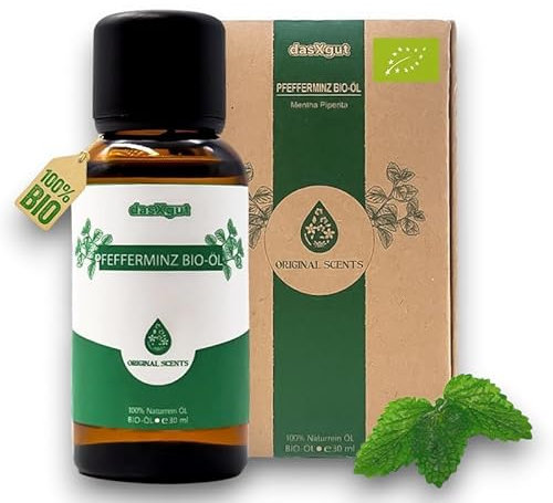 DasXgut – Pfefferminzöl 30 ml – BIO zertifiziert zum Verzehr – Reines öl aus Griechenland – ätherische Öle – Duftöl Diffuser – Zertifiziertes Lebensmittel [100% NATURREIN] E5004113-RO-ECO-026