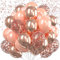 KOBOKO Rosa Luftballons Geburtstag, 30 Stk Rosa Ballons Hochzeit, Luftballons Rosegold Geburtstagsdeko Mädchen, Konfetti Ballons Babyparty Deko Mädchen, Helium Luftballon Pink Deko Geburtstag Frau
