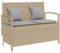 vidaXL Gartenbank mit Stauraum und Kissen Beige Poly Rattan, Gartenbank, Parkbank, Outdoor-Bank, Sitzbank, Terrassenbank, Außenbank, Gartenmöbel