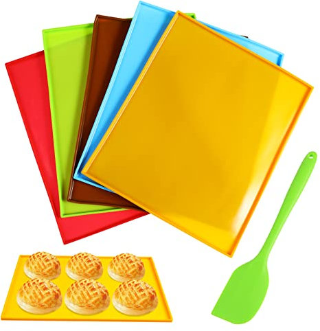 GRIRIW Tappetini da Forno in Silicone Antiaderenti con Bordi Fodere per Teglie per Biscotti per Una Facile Pulizia E Trasferimento