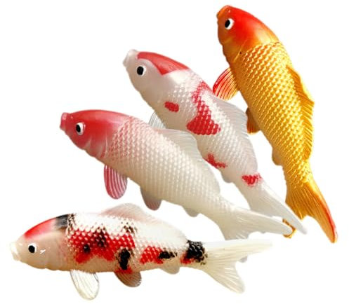 Homoyoyo 4 Stück Koi Fish Figures Realistic Aquarium Decoration: Künstliche Koi-Karpfen Und Goldfische Deko Für Teich Und Aquarium Ideal Als Landschaftsdekoration Und Fotografie Requisite