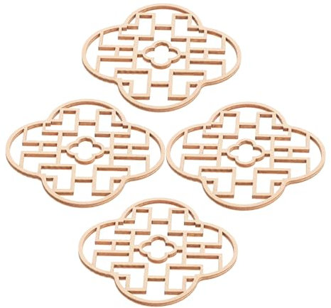 MAGICLULU 4stücke Miniatur Holzfenster Für Puppenhaus Leere Holz Ausschnitte Zum Basteln Chinesischer Möbel Dekorationen DIY Mini Haus Zubehör