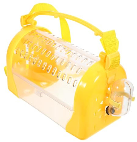 TOBBOMEY Hamster Tragetasche Aus Atmungsaktiver Hamster Reise Käfig Mit Schultergurt Tragbare Transportbox Für Kleintiere Leicht Und Kompakt Für Ausflüge Und Reisen