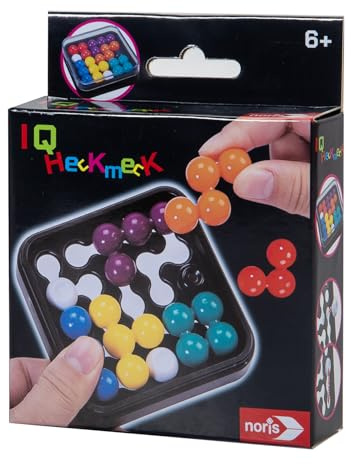 Noris 606134746 - IQ Heckmeck (Logikspiel ab 6 Jahre) - cleveres Denkspiel für 1 Person im praktischen Mitnahme-Format, Gehirnjogging für Kinder und Erwachsene