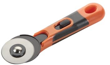 Cutter rotatif de 45 mm au design ergonomique, lame tranchante et manipulation facile, idéal pour couper du papier, du tissu et des matériaux divers.