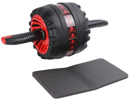 Toyvian Rutschfester Bauchmuskeltrainerrolle aus Stahl und Gummi Verdicktes Doppelrad Geräuscharme Übungsrolle für Männer und Frauen Bauchtrainer für Effektives Core