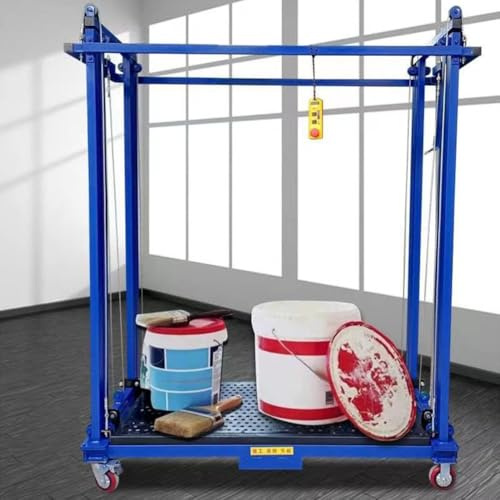 Mobiler Elektrischer Gerüstaufzug Mit Lenkrollen Multifunktionale Hebeplattform Faltbare Mobile Hebeplattform Baugerüst Für Lagerarbeiten Auf Der Baustelle,Blau,3.5M