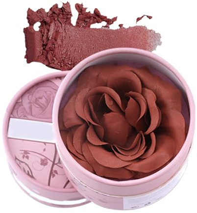 Cheeks Rose Blush - Shaped 3D Petal Design Blossom Aromatic Highlighter Pigmented Makeup with Soft | Face Paint Daytime Night Stage Refined Rose Color